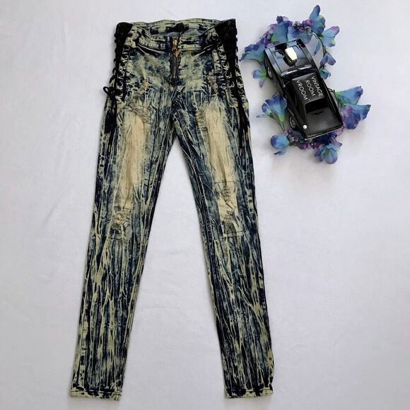 Baby Phat NWOT Distressed Stone Wash Skinny Jeans Juniors/Women 7/8 - Picture 2 of 11